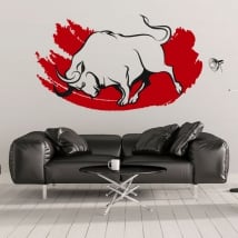 Vinyle décoratif et des autocollants taureau rouge