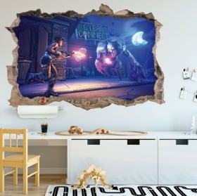 Autocollants en vinyle jeux vid&eacute;o fortnite 3d