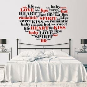 Vinyle et autocollants coeur texte amour