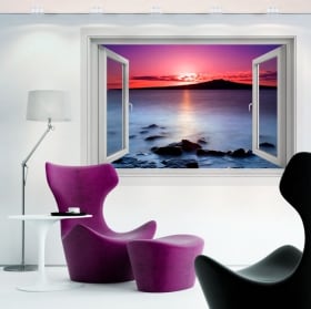 Vinyle décoratif couleurs du lever du soleil 3d