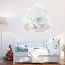 Vinyle pour bébé amour des éléphants de mère