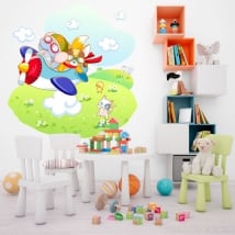 Autocollants en vinyle pour enfants voyage en avion