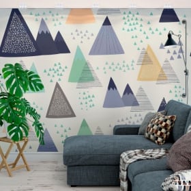 Papiers peints triangles décoration nordique