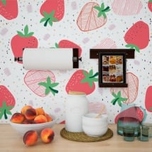 Murales de vinyle fraises à décorer