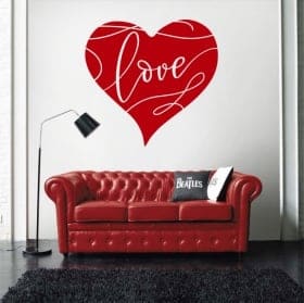 Stickers muraux coeur avec des coeurs