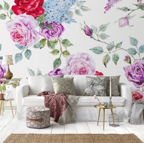 Murales fleurs &agrave; d&eacute;corer