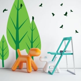 Autocollants et vinyls d&eacute;coratifs des fleurs les murs