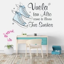 Vinyle décoratif phrases de motivation voler haut