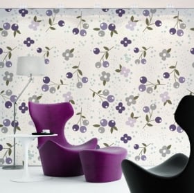 Peintures murales de vinyle avec des fleurs