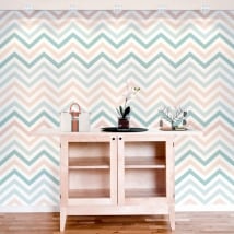 Murales de vinyle adhésif lignes ou traits de zigzag