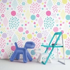 Murales de vinyle adh&eacute;sif traits color&eacute;s