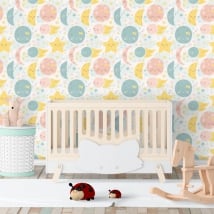 Murales lunes étoiles et planètes pour enfants