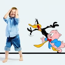 Vinyle et stickers enfants canard lucas et porc