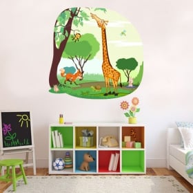 Vinyle d&eacute;coratif pour enfants ours et abeilles