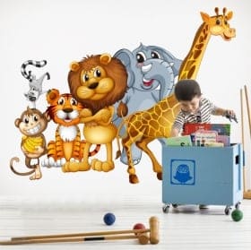 Animal de vinyle adh&eacute;sif pour enfants Zoo