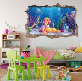 Vinyle 3d pour enfants princesse aurora la belle au bois dormant