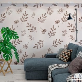 Papiers peints de vinyle d&eacute;coratif laisse la nature