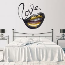 Vinyle les murs bouche amour