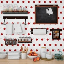 Photomuraux vinyles murs cerises cuisines