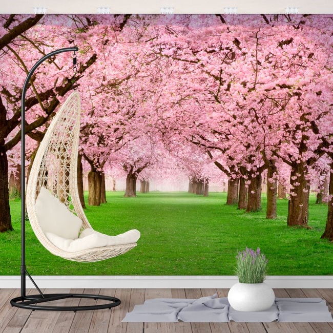 Murales De Vinyle Des Arbres Fleurs De Cerisier Murales De Vinyle Des Arbres Fleurs De Cerisier