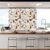 Murales de vinyle pâtisserie pour les magasins et les cuisines