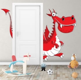 Vinyle décoratif pour enfants dinosaure pour les portes