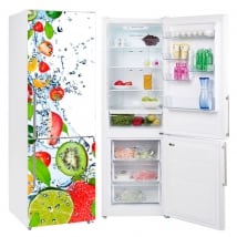 Vinyle décoratif réfrigérateurs fruits éclaboussures d'eau