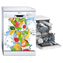 Vinyle et des autocollants lave vaisselle fruits éclaboussures d'eau