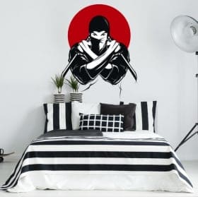 Vinyle d&eacute;coratif silhouette de ninja
