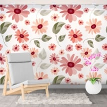 Murales de vinyle décoratif avec des fleurs