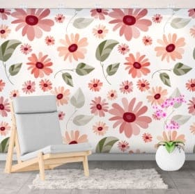 Murales adh&eacute;sives fleurs &agrave; d&eacute;corer