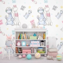 Murales pour les enfants bébés dinosaures