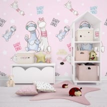 Papiers peints pour enfants ou jeunes bébés dinosaures