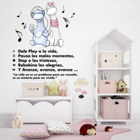 Vinyle décoratif phrases de motivation play à la vie