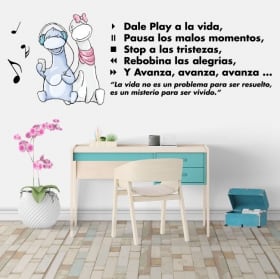 Vinyle décoratif phrases de motivation play à la vie