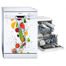 Vinyle lave vaisselle fruits dans l'eau