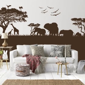 Vinyle d&eacute;coratif et des autocollants des animaux en afrique