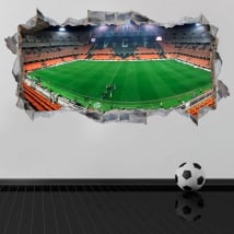 Stickers muraux 3d panoramique mestalla valencia club de football