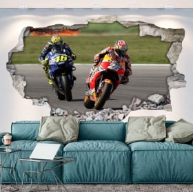 Vinyle 3d motogp dani pedrosa et valentino rossi