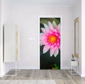 Vinyle pour portes fleur de lotus