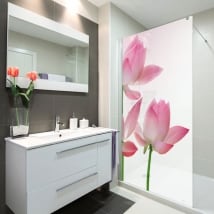 Vinyle écrans de salle de bain fleurs de lotus