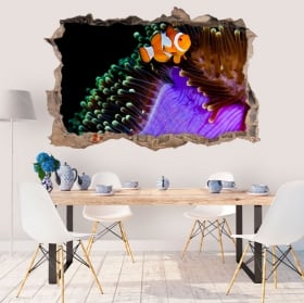 Vinyl 3D coraux et poissons de la mer