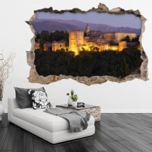 Vinyle 3d l'alhambra ville de grenade en espagne
