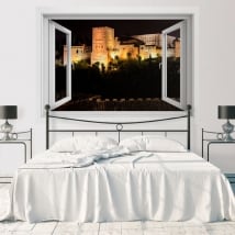 Fenêtres en vinyle avec vue nocturne sur l'alhambra 3d