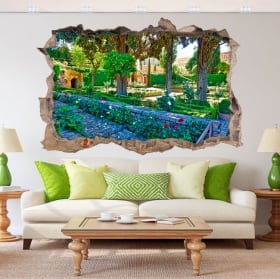 Vinyle 3d jardin avec des fleurs