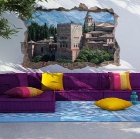 Vinyle et autocollants 3d la ville d'alhambra de grenade