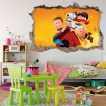 Vinyle décoratif 3d les aventures de snoopy