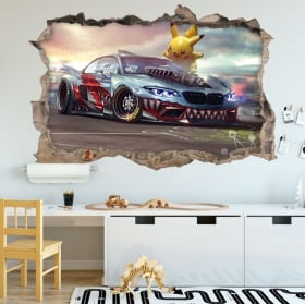 Autocollants en vinyle 3d pikachu pok&eacute;mon bmw m2