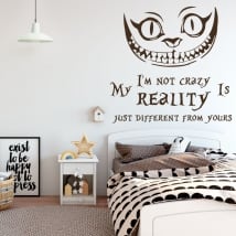 Vinyle chat alice au pays des merveilles phrase anglaise