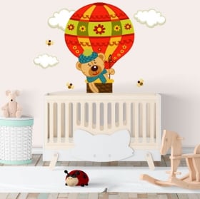 Vinyle et autocollants enfants la fuite de l'ours en ballon